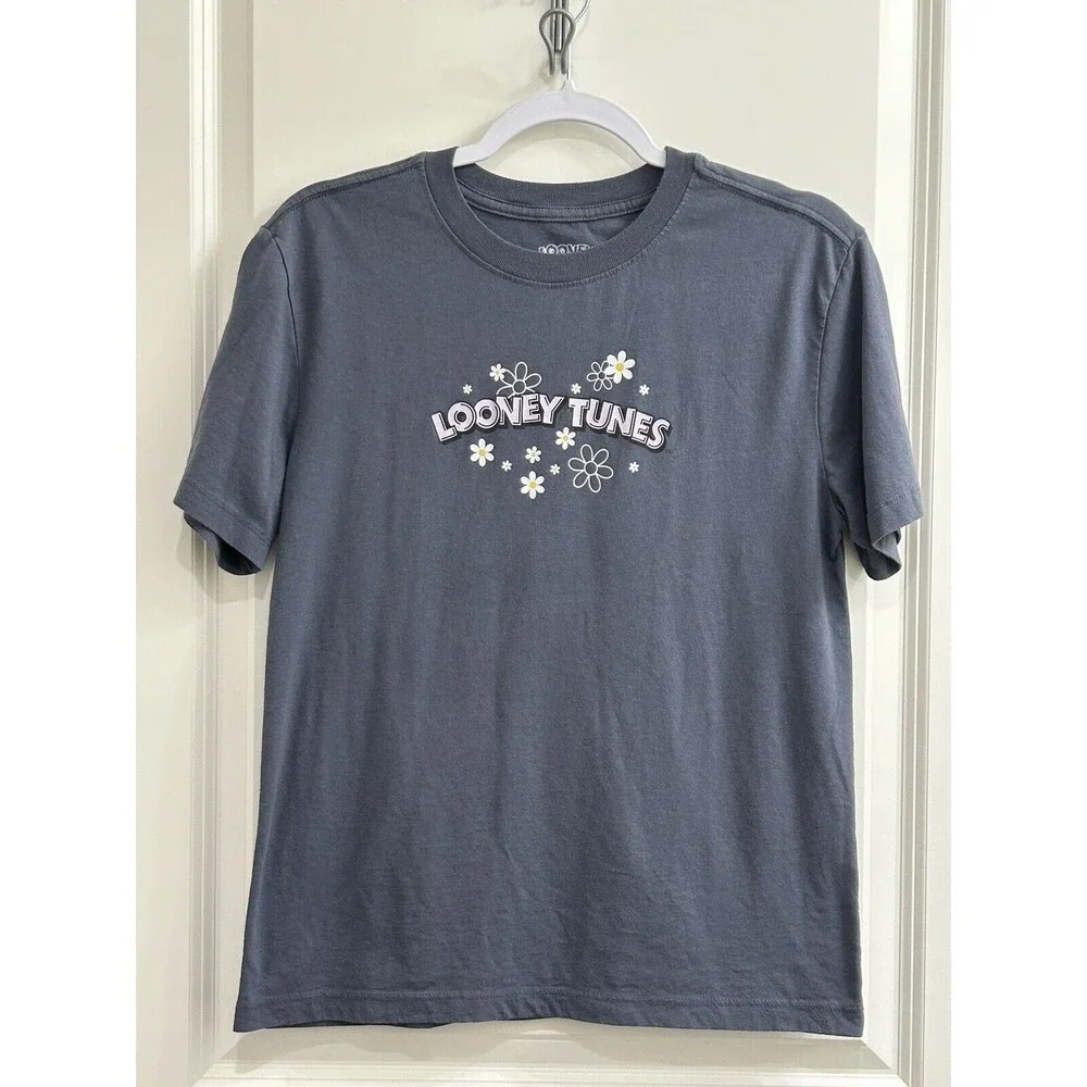 Looney Tunes Characters  Girls Gray  Graphic‎ Short Sleeve Tee Size S (4/6)